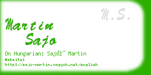 martin sajo business card